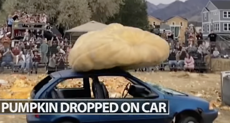 Utah farmer crushes car with 2,000-pound pumpkin after winning festival